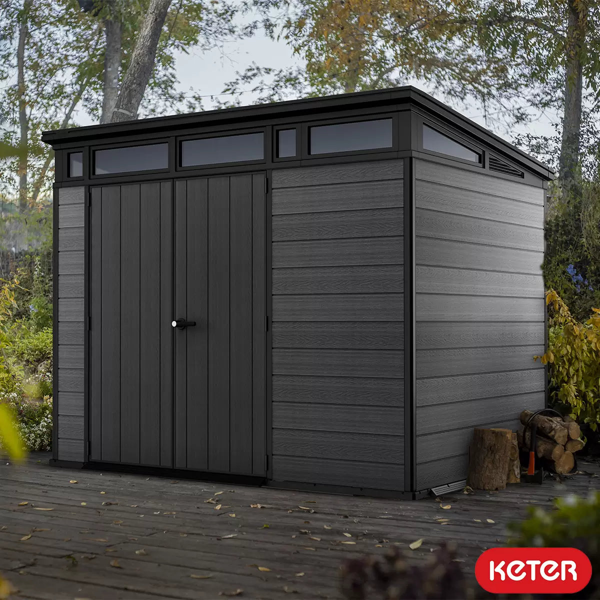 Keter Cortina Shed 9 x 7ft - Grey