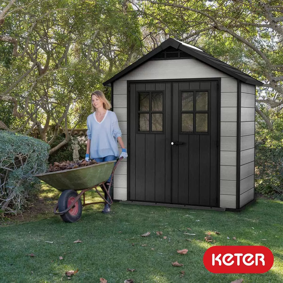 Keter Oakland Shed 7.5 x 4ft - Grey