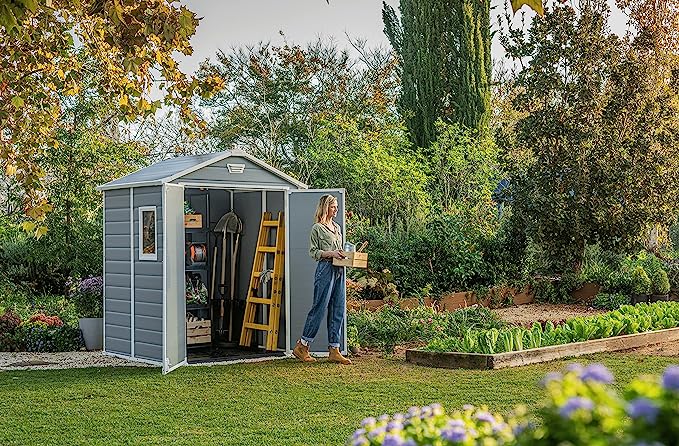 Keter Manor 6 x 5ft Double Door Outdoor Garden Shed