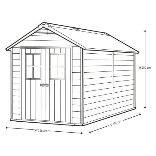 Keter Newton 7 x 11ft Double Door Outdoor Apex Plastic Garden Shed